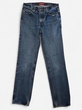 Vintage Arizona Jean Company Blue Denim Jeans with Red Label • 90s Y2K